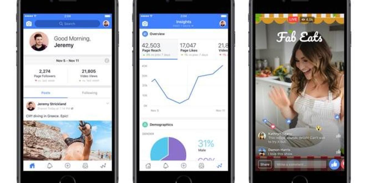 La app incluye una 'Pestaña de comunidad' para acceder a los comentarios de Facebook e Instagram y los mensajes de Messenger en un solo lugar.