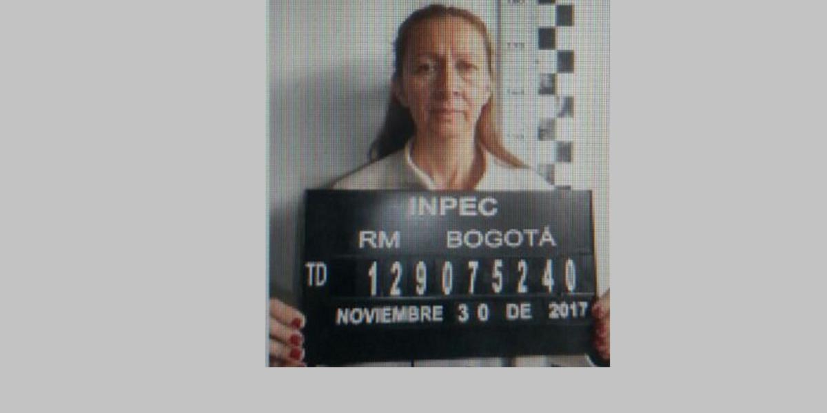 La imagen de Bertha Cecilia Rueda Bossa cuando es reseñada en la cárcel El Buen Pastor.