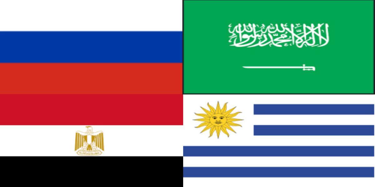 Grupo A: Rusia, Arabia Saudita, Egipto y Uruguay.
