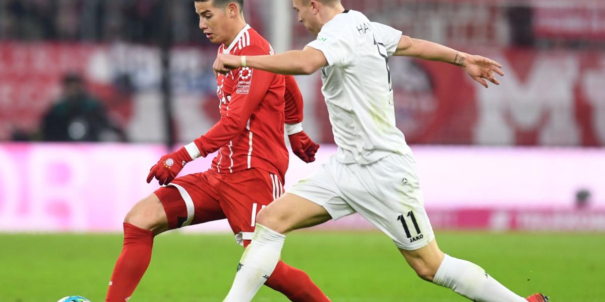 El colombiano James Rodríguez será titular este martes con el Bayern Múnich en el juego de la Liga de Campeones contra el PSG francés.