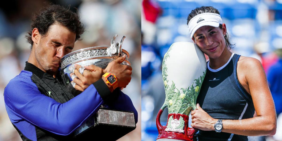 Rafael Nadal y Garbiñe Muguruza, tenistas españoles.