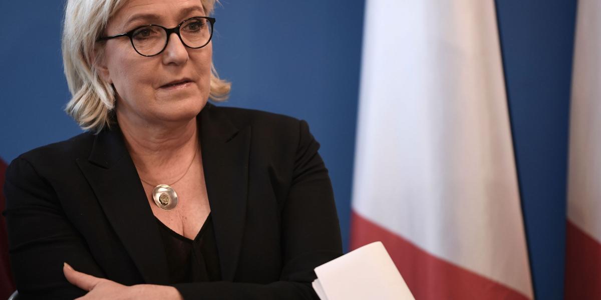 La presidenta del partido de ultraderecha Frente Nacional de Francia, Marine Le Pen.