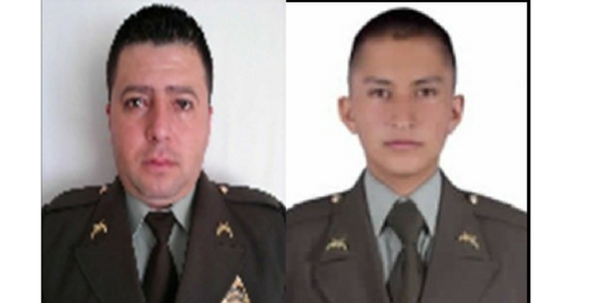 Subintendente Leonardo Gutiérrez (37 años) y el patrullero Álvaro Villacorte (22 años), fueron asesinados en la madrugada del 18 de diciembre de 2017 en zona rural de La Macarena, Meta.