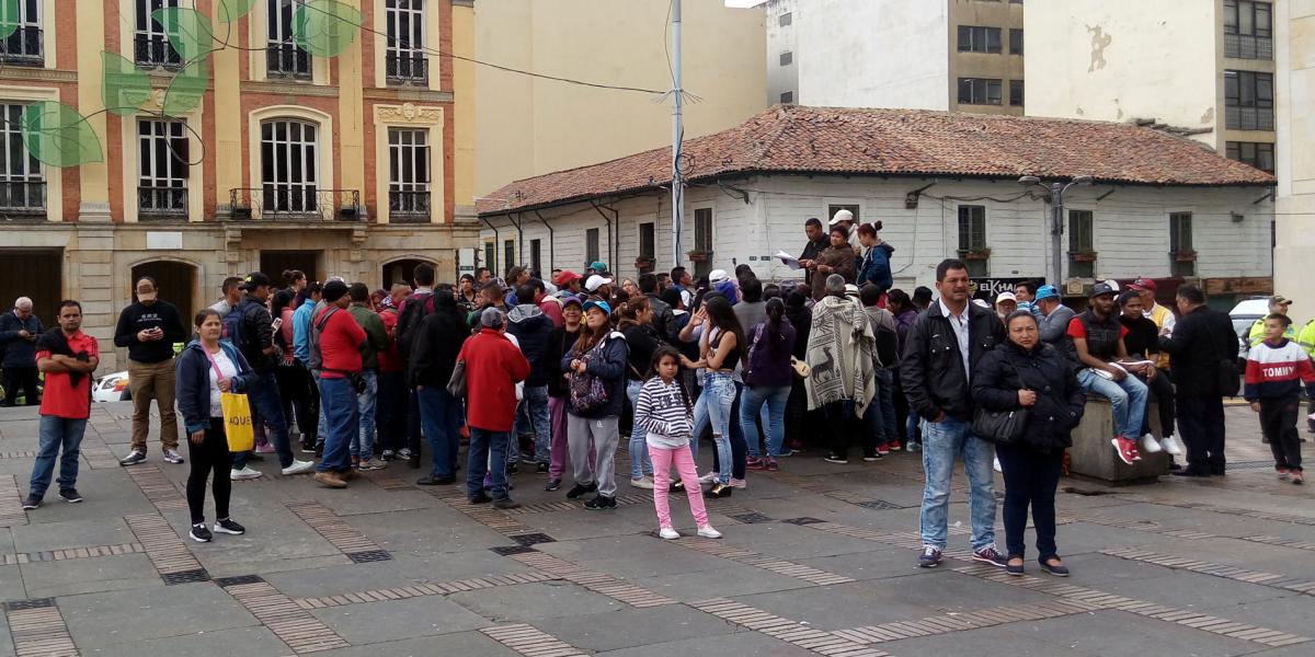 El 12 de diciembre, un grupo de carreteros se reunió en la Plaza de Bolívar.