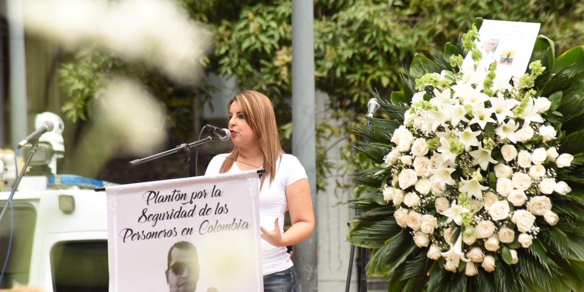 La presidenta de Fenalper, Sandra Lorena Cárdenas, lideró la manifestación en Pereira.