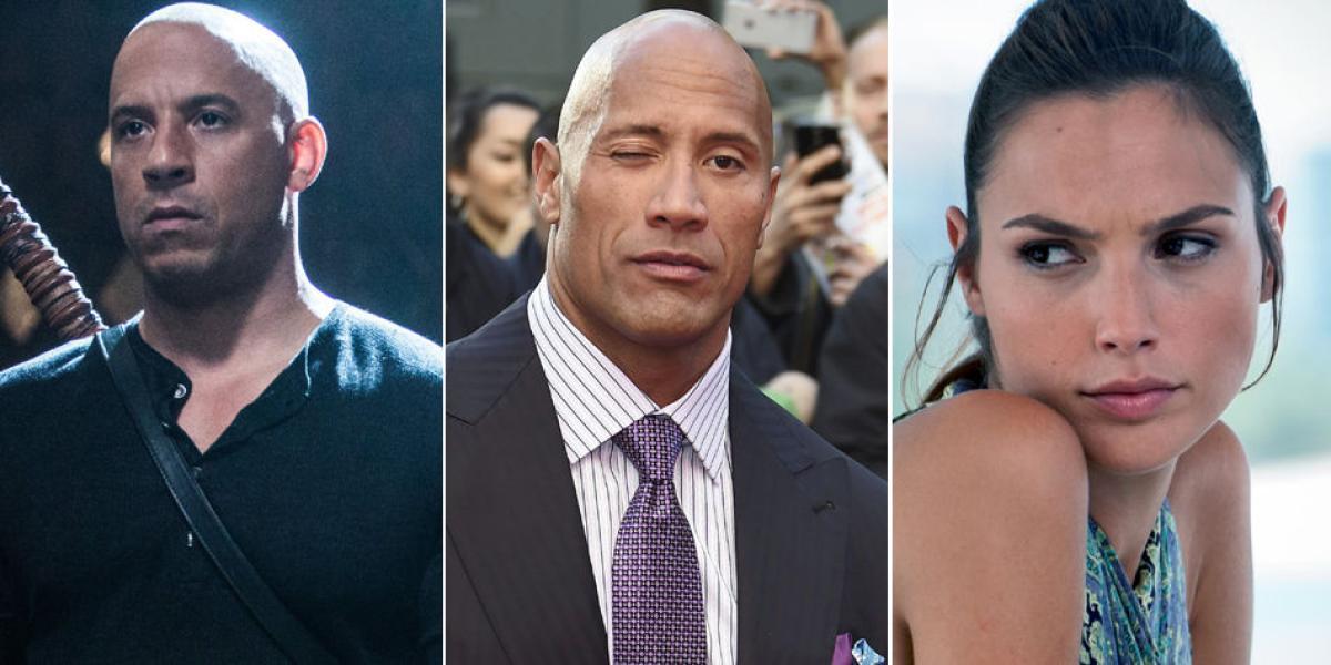 Los actores Vin Diesel, Dwayne Johnson y la actriz Gal Gadot lideran el listado.