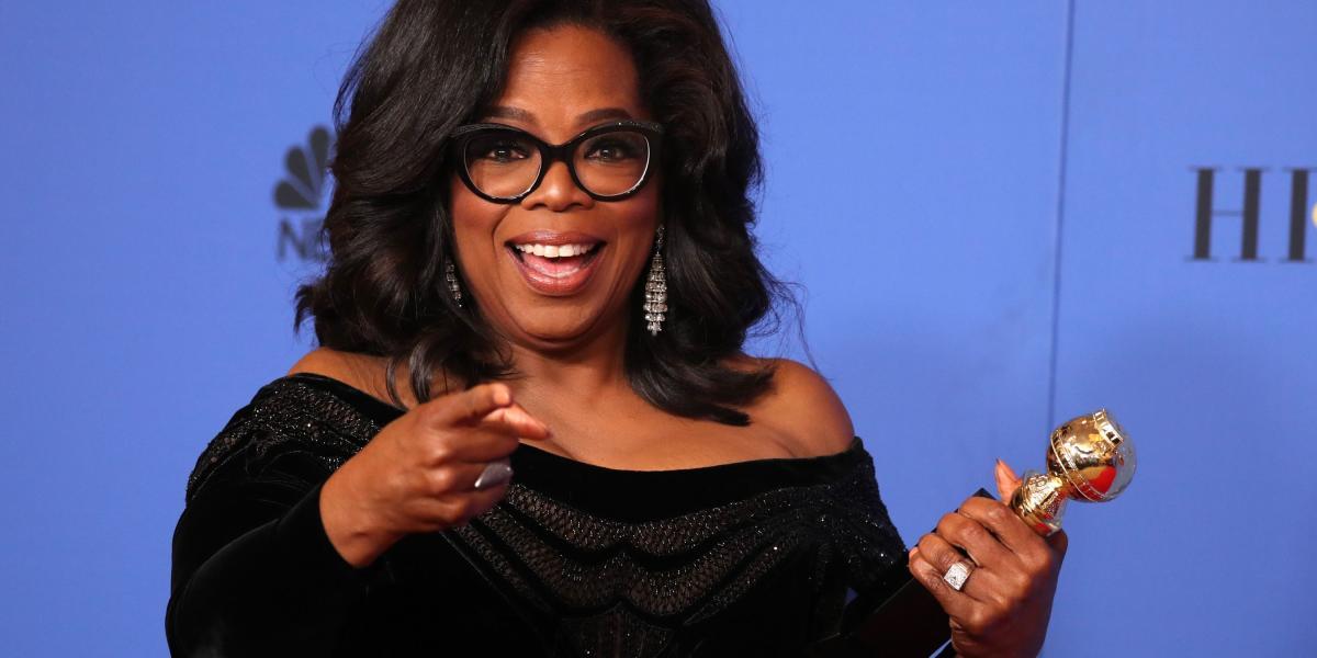 La productora, actriz y presentadora Oprah recibió este domingo el premio honorífico Cecil B. de Mille en la ceremonia de los Golden Globes.