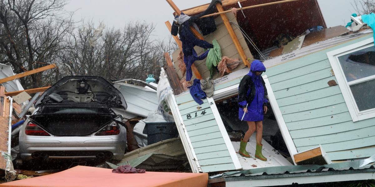 Imagen de daños causados por el huracán Harvey en Fulton (Texas-Estados Unidos).