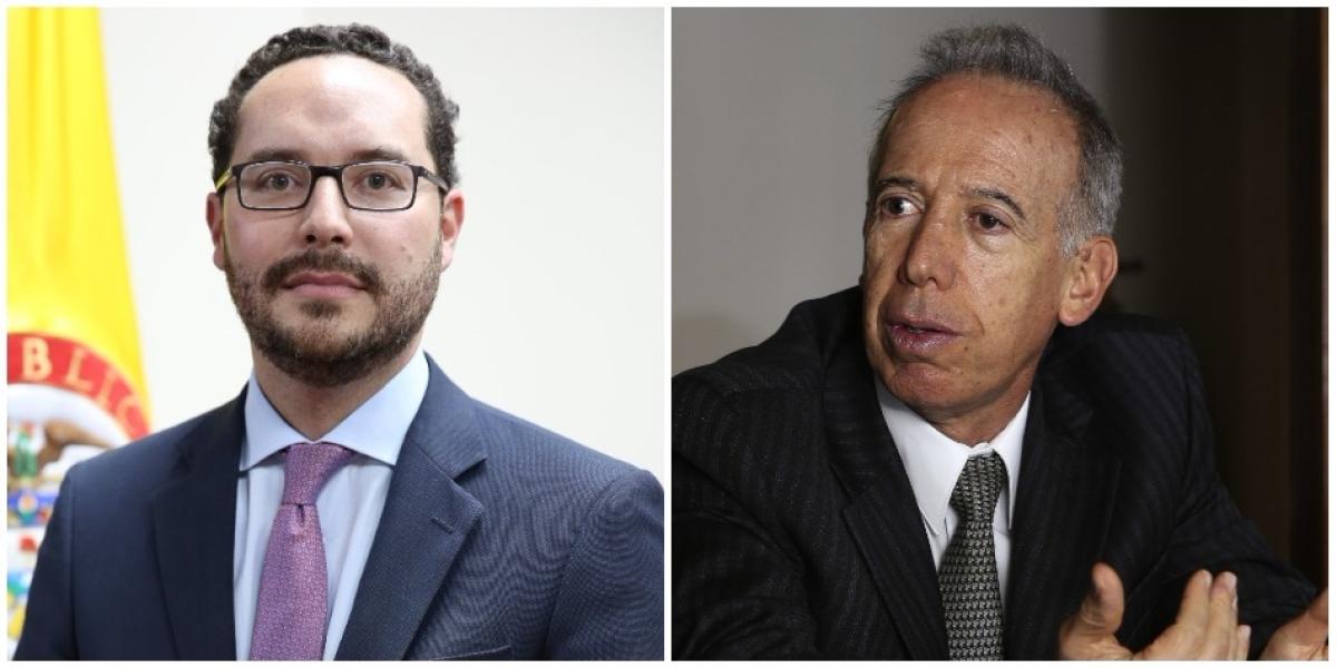 El ministro de Hacienda (e), Andrés Mauricio Velasco, y Sergio Clavijo, presidente de Anif.