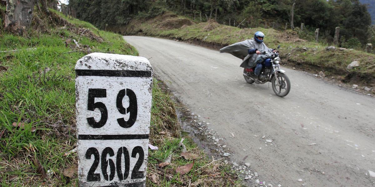 Algunas vías en el Cauca son solitarias como este paso hacia Inzá.