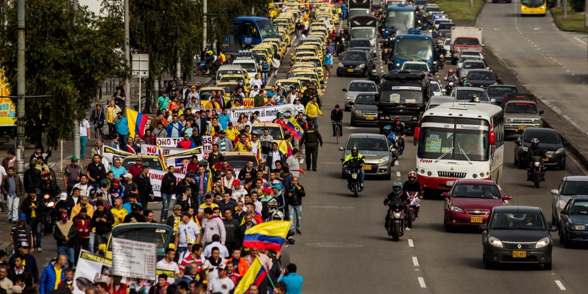 Bogotá es una de las ciudades en la que los taxistas más han protestado por la operación de Uber.