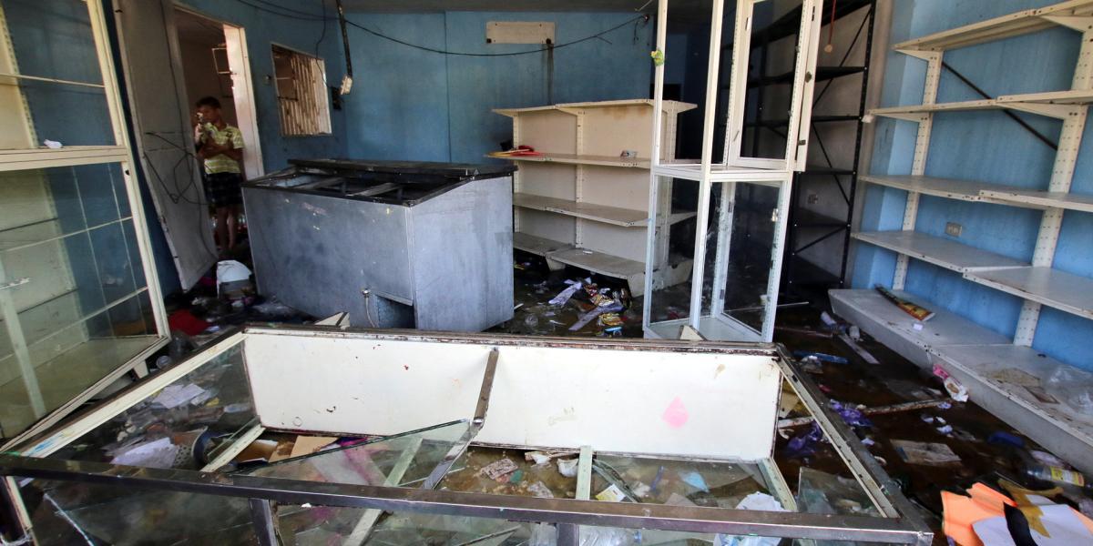 Minimercado después de haber sido saqueado en Puerto Ordaz, Venezuela, el 9 de enero.