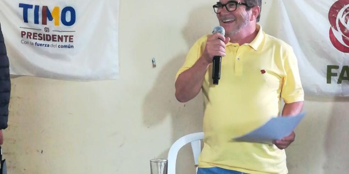 Rodrigo Londoño presentó en el municipio La Tebaida, Quindío, su primer discurso público como candidato a la Presidencia.