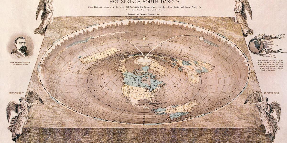 Imagen de un mapa que pinta la tierra como plana.