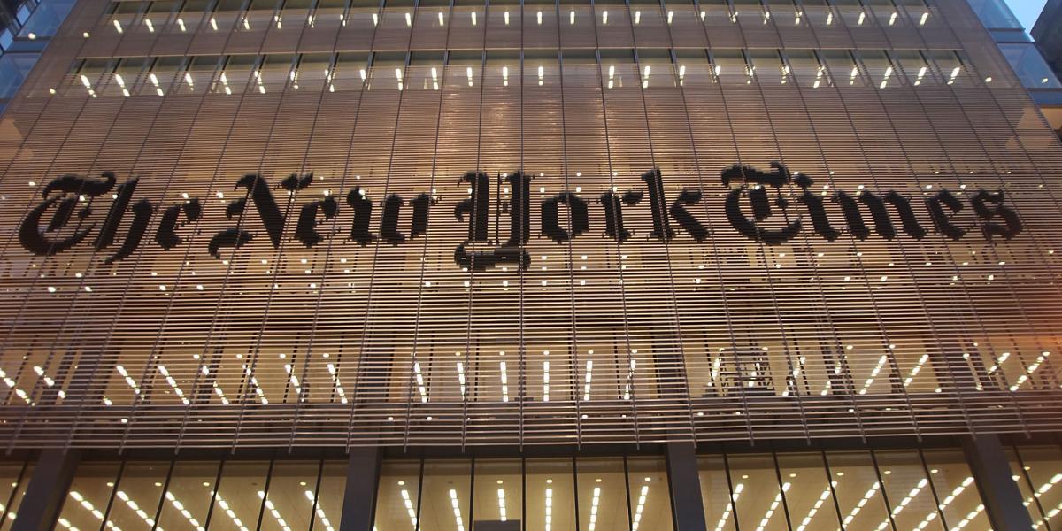 Edificio de The New York Times, periódico de 167 años, una redacción de 1.300 personas y 2,5 millones de suscriptores en todas sus plataformas.
