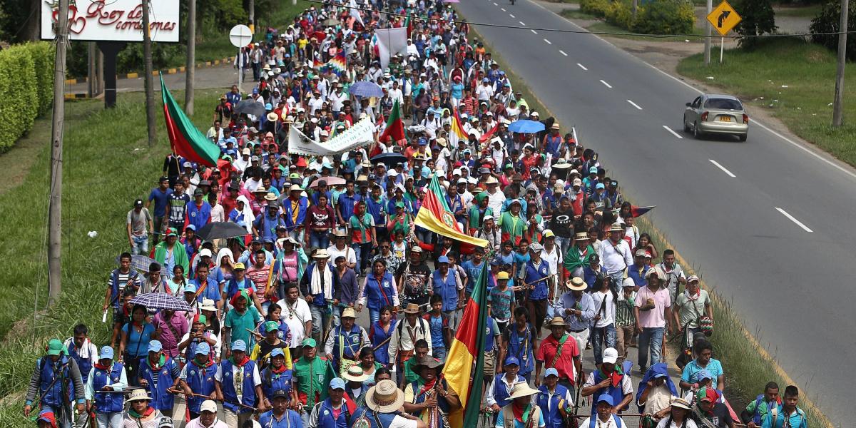 El año pasado, unos 4.000 indígenas marcharon hacia Cali, en protesta por el asesinato de aborígenes y de líderes en el Cauca.