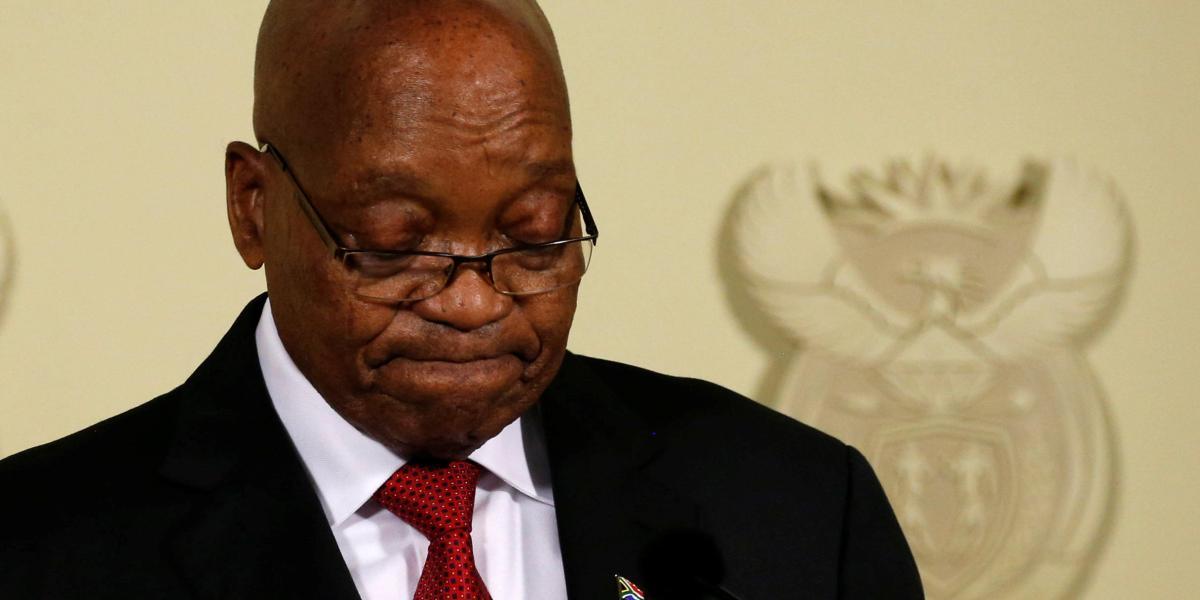Jacob Zuma, presidente de Sudáfrica, que renunció ante la exigencia de su partido, por la serie de casos de corrupción y malos manejos.