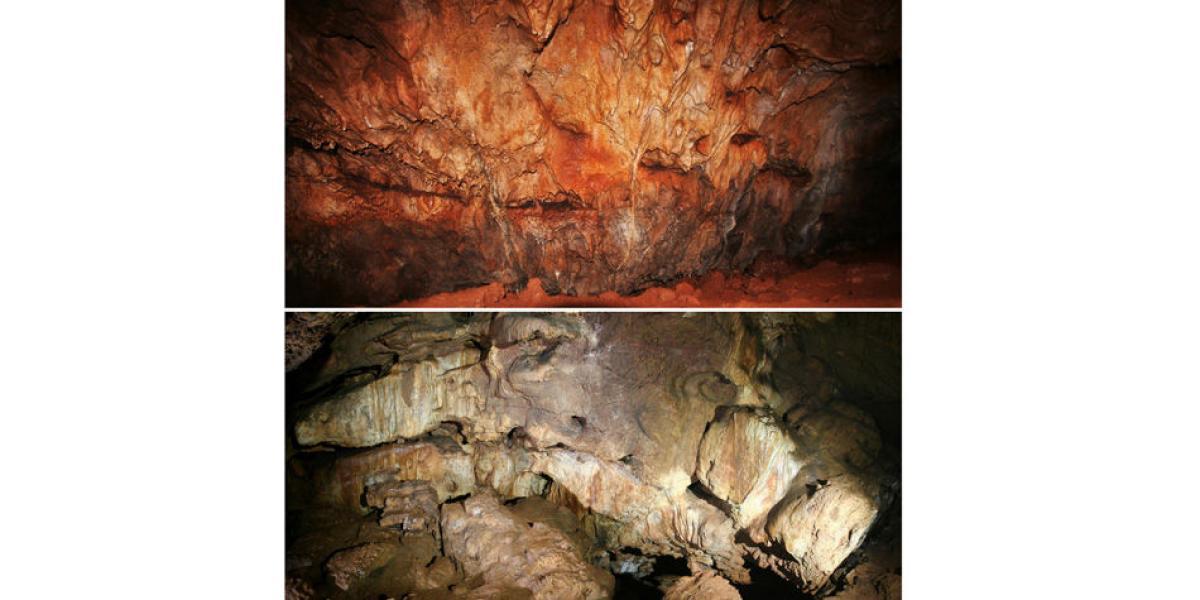Este es el interior de la cueva del Maltravieso, en España, donde se han hallado pinturas rupestres con alto valor simbólico.