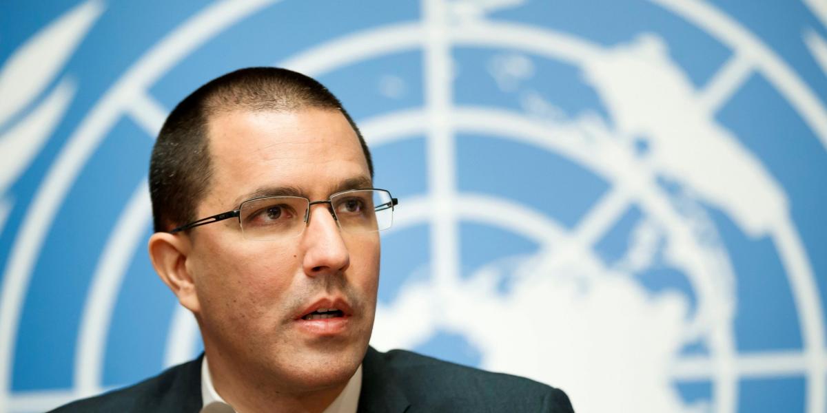 Jorge Arreaza, ministro de Relaciones Exteriores de Venezuela, ante el Consejo de Derechos Humanos de la ONU.