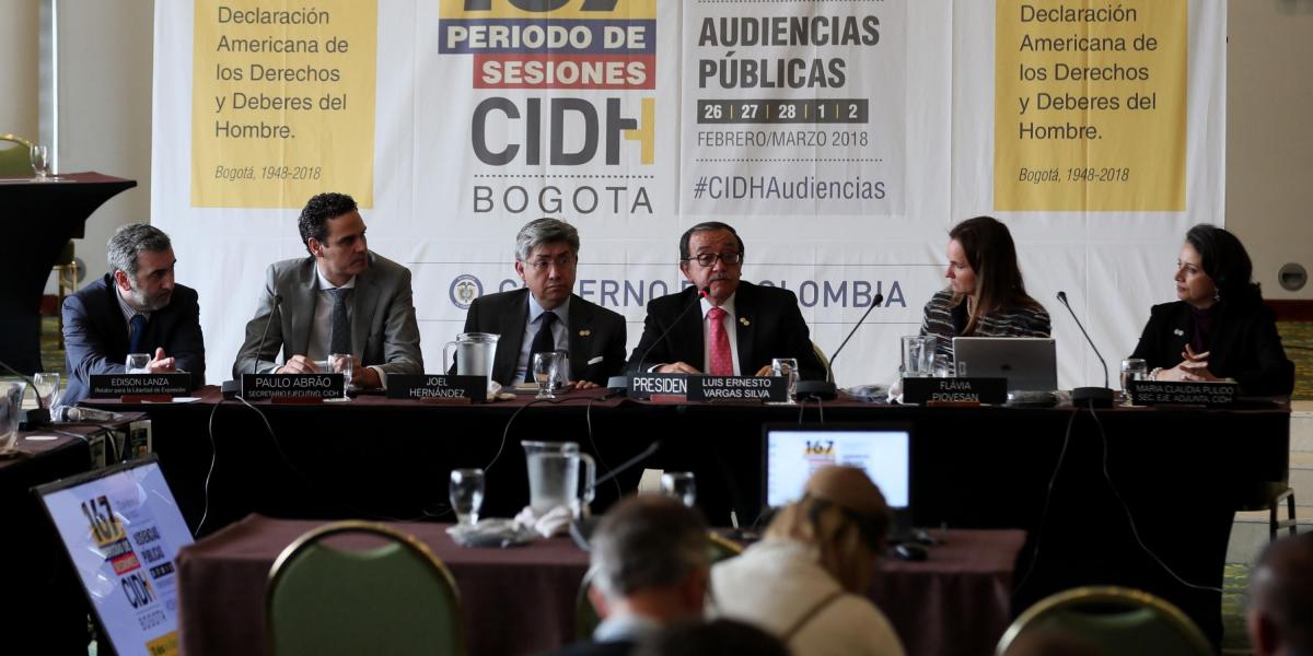 La Comisión Interamericana de Derechos Humanos celebra su periodo número 167 de sesiones, en Bogotá.
