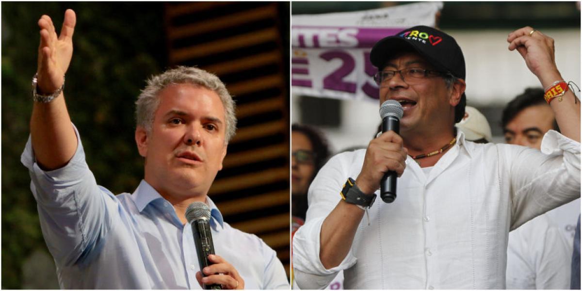 Iván Duque, candidato del Centro Democrático, y Gustavo Petro, de Colombia Humana, están en un claro empate técnico en el primer lugar.