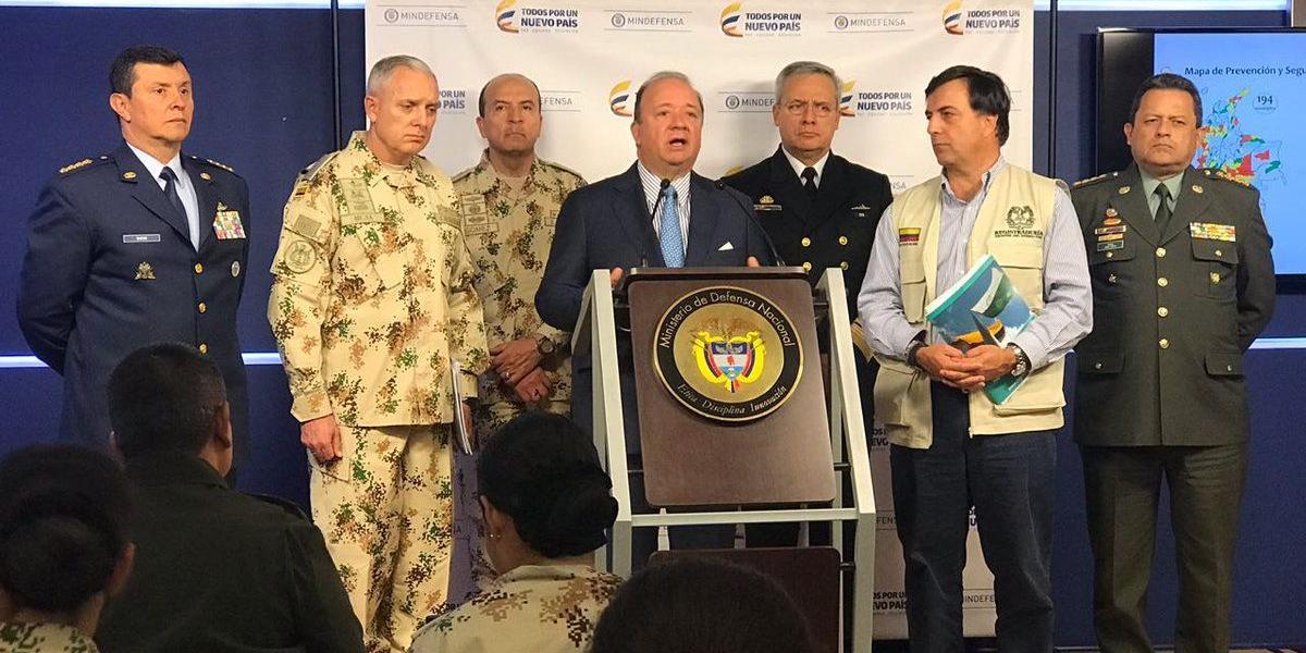 El ministro de la Defensa, Luis Carlos Villegas lanzó el plan Democracia de cara a las elecciones del próximo domingo