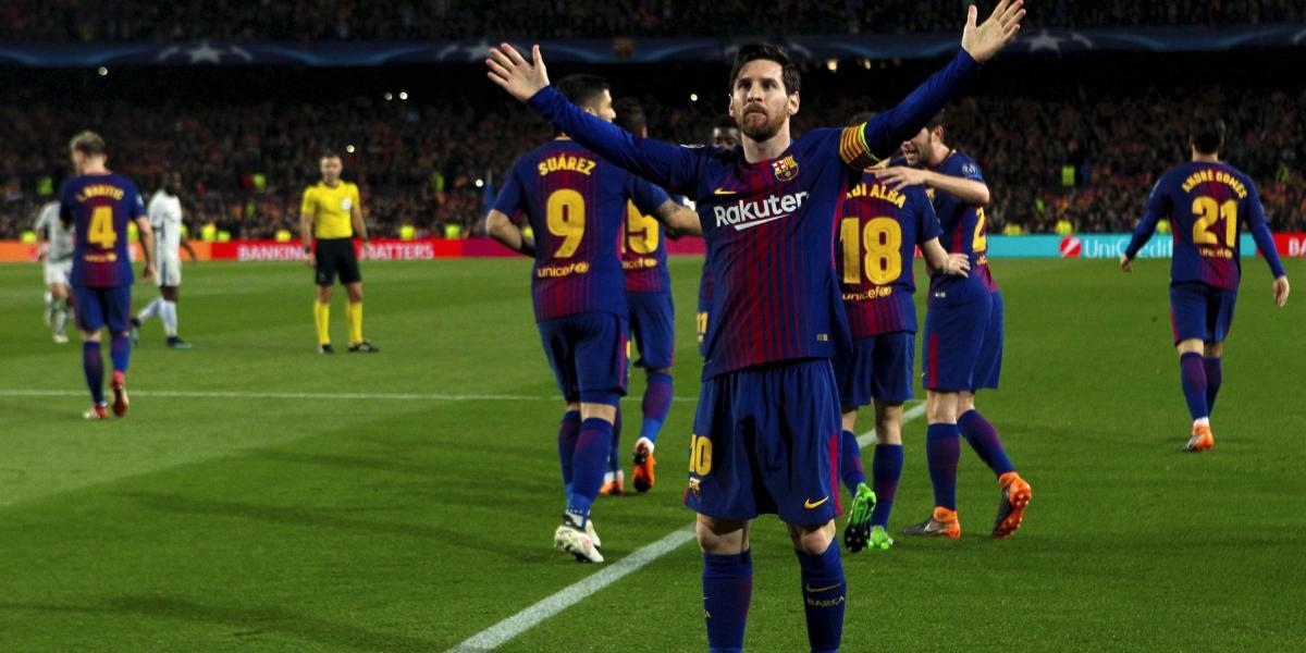 Lionel Messi celebra su segundo gol.