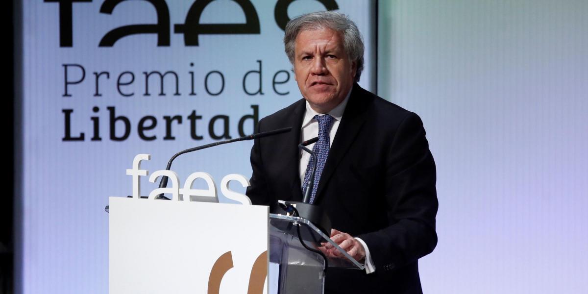 Almagro recibió este jueves el VIII premio FAES de la libertad en España, por su trabajo ante la crisis venezolana.