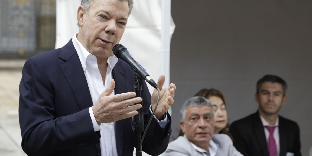 El presidente Juan Manuel Santos durante la jornada electoral del pasado domingo en Bogotá.