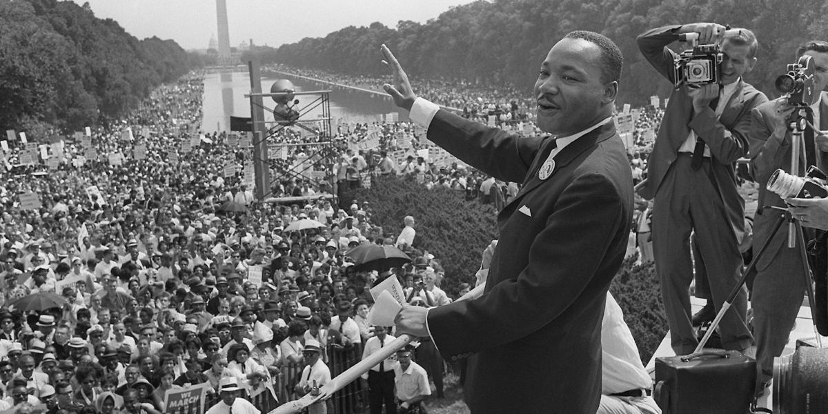 Martin Luther King, líder del movimiento por la igualdad racial en EE. UU., durante la ‘Marcha en Washington’, el 28 de agosto de 1963.