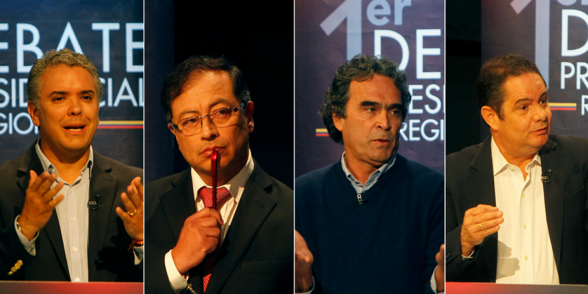 Iván Duque, Gustavo Petro, Sergio Fajardo y Germán Vargas Lleras, candidatos a la Presidencia.