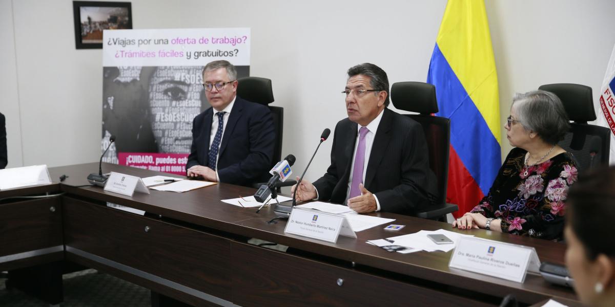 El Fiscal General Néstor Humberto Martínez anunció cómo será la nueva estrategia contra la trata de personas.