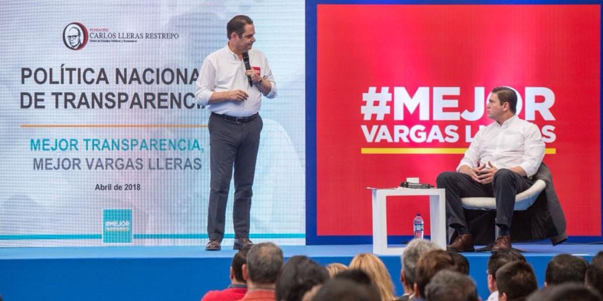 Germán Vargas y su fórmula vicepresidencial, Juan Carlos Pinzón, en la presentación del programa.