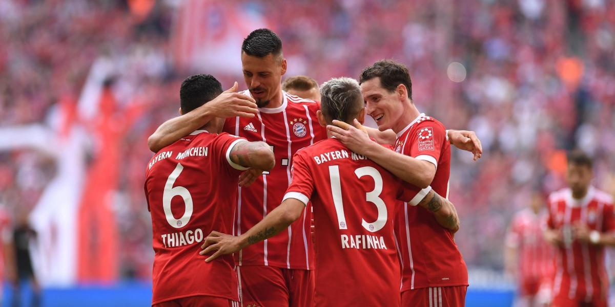 Los jugadores del Bayern Múnich celebran uno de los goles.