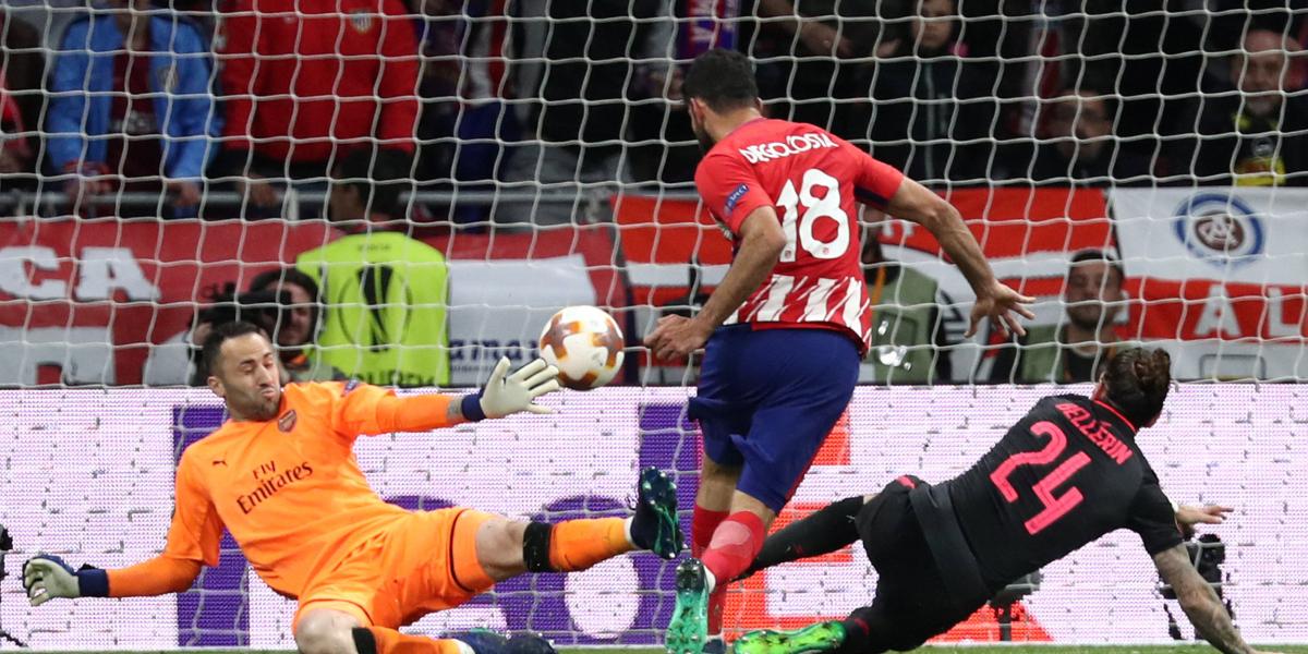 Diego Costa anota el primer gol del Atlético de Madrid.