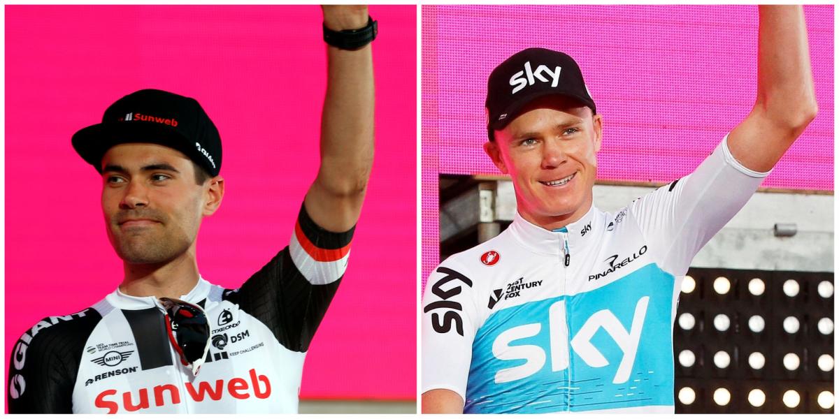 Froome (der.) y Dumoulin (izq.), los principales candidatos a ganar el Giro.