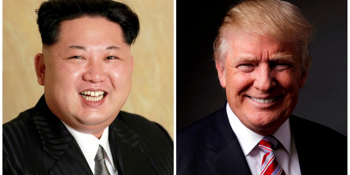 Donald Trump (d.), presidente de Estados Unidos, y Kim Jong-un, líder de Corea del Norte, sostendrán un encuentro en un sitio y fecha que no se ha divulgado.