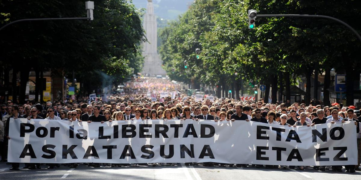Mientras el grupo terrorista Eta estuvo activo, miles de personas se manifestaron en su contra en España.