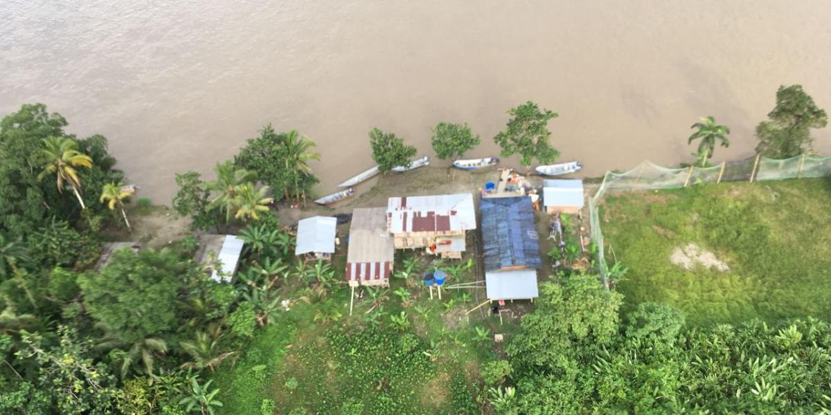 Imagen del sobrevuelo sobre el río Naya, dentro de los operativos para hallar al secuestrado.