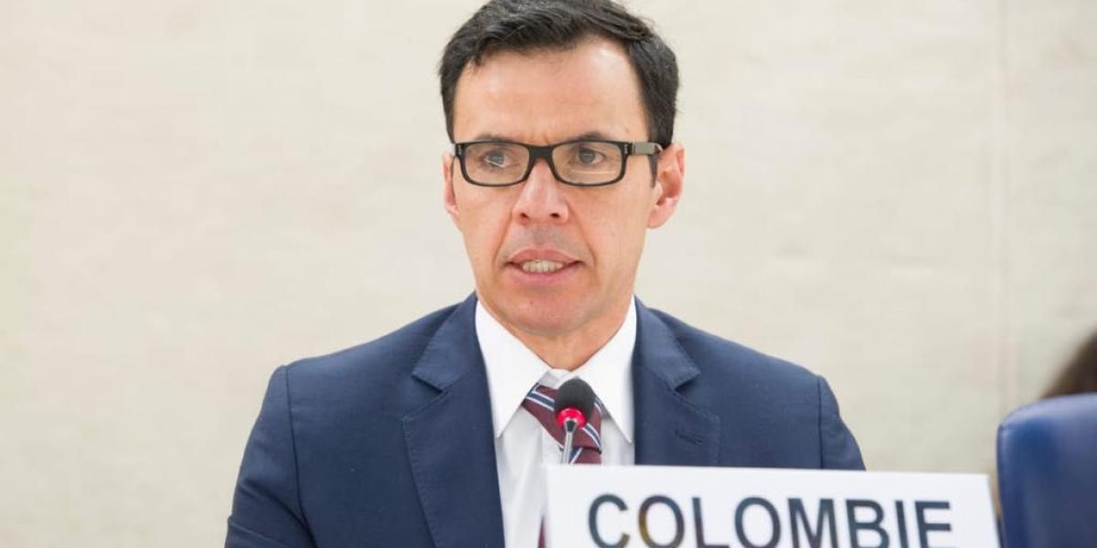 El ministro del Interior de Colombia y presidente de la delegación que viajó a Ginebra para el Exámen Periódico Universal en el que se evaluó al país en materia de derechos humanos.