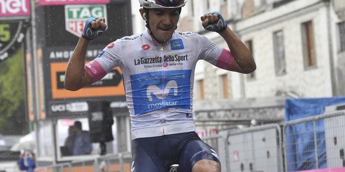 Richard Carapaz, ganador de la etapa 8 del Giro de Italia 2018.