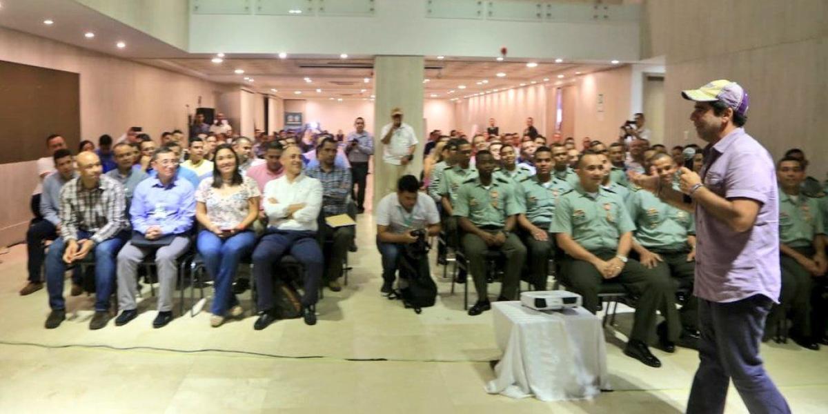 El alcalde de Barranquilla Alejandro Char durante su intervención en el