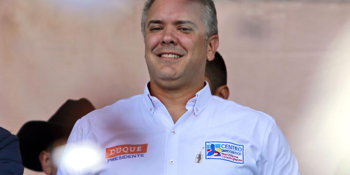 Iván Duque, candidato presidencial por el partido Centro Democrático.