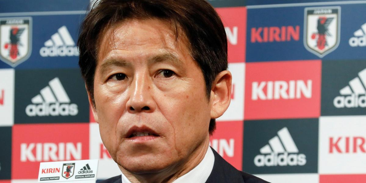 El seleccionador de fútbol de Japón, Akira Nishino, ofrece una rueda de prensa previa al partido amistoso contra Ghana, antes de su debut en el Mundial de Rusia contra la Selección Colombia.