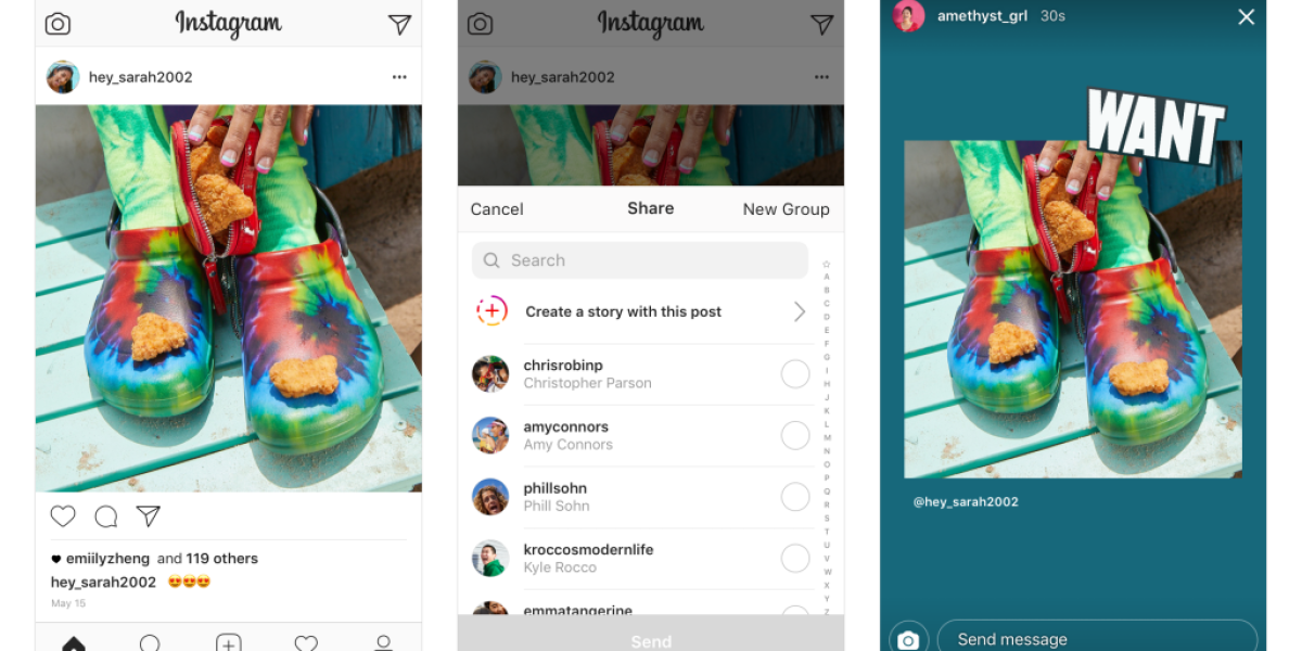 Ahora usted puede compartir publicaciones de cuentas públicas en sus historias de Instagram.
