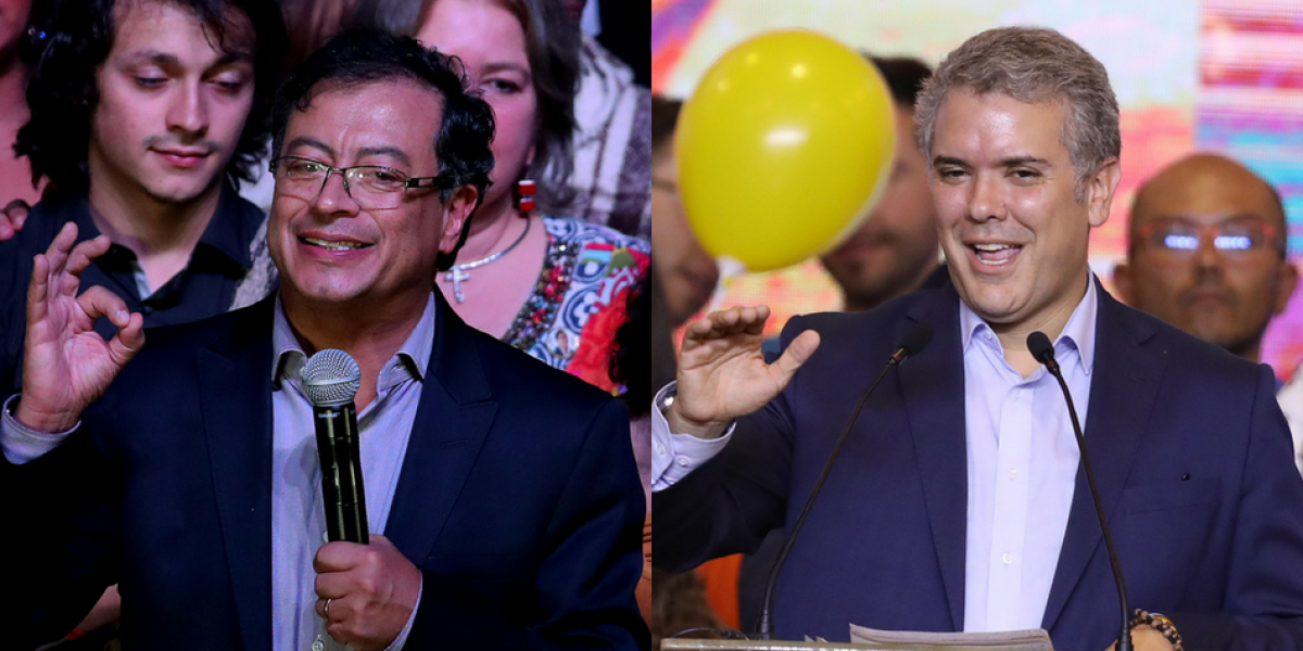 Gustavo Petro e Iván Duque disputarán la segunda vuelta presidencial el 17 de junio.
