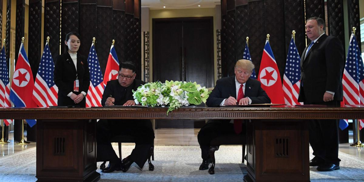 El presidente estadounidense, Donald Trump, y el dirigente norcoreano, Kim Jong -Un.