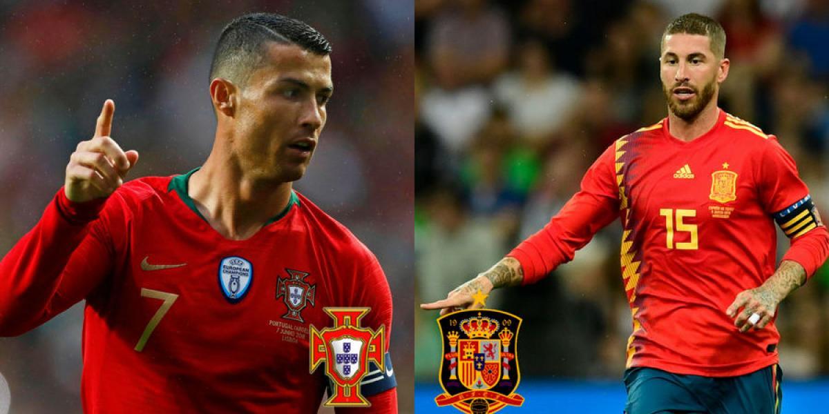 Cristiano Ronaldo y Sergio Ramos, compañeros en Real Madrid, se medirán en el Portugal vs. España.