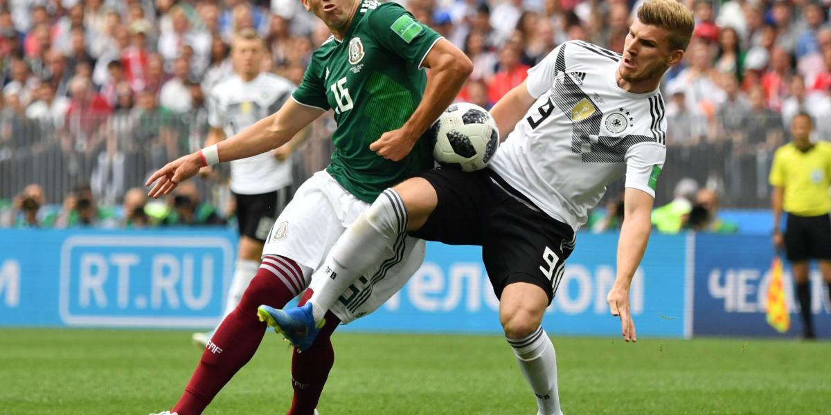 Partido Alemania y México en el Mundial de Rusia 2018.