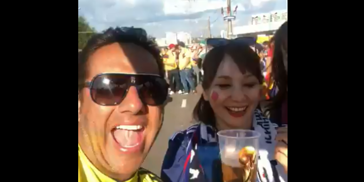 Colombiano que irrespeta a japonesas en Rusia.
